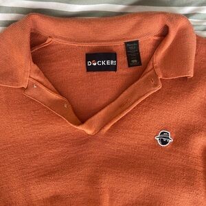 Dockers Burnt Orange Knit Polo ***SIZE READS SMALL WOULD SAY ITS MORE LIKE XS***